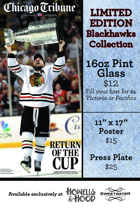 hawks merch board with beer