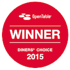 Opentable Diner's Choice Award Winner 2015