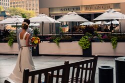 wedding back of couple